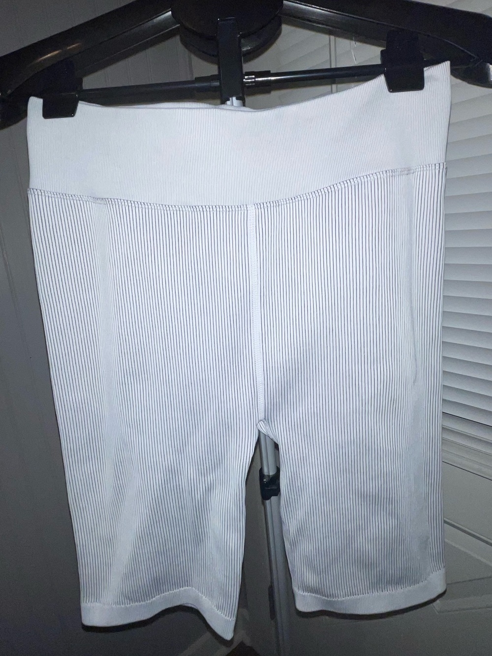 Calvin Klein White Ribbed Athletic Bike Shorts